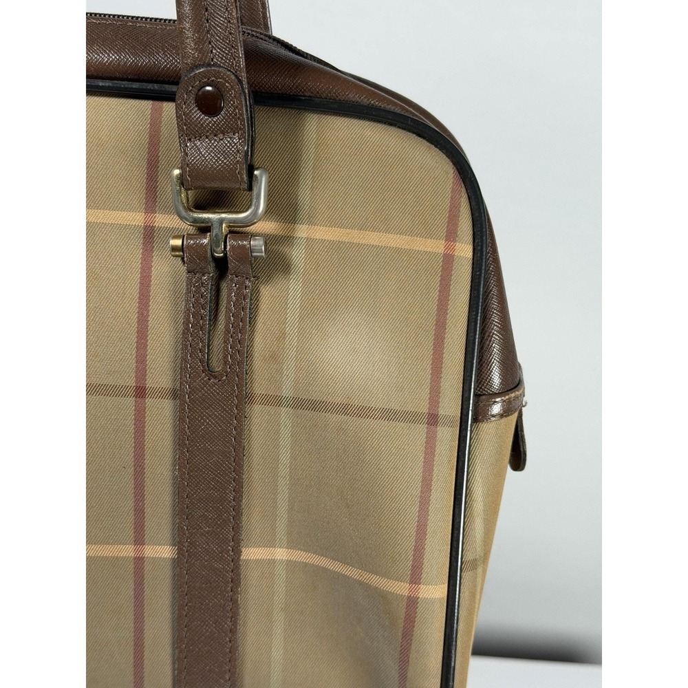 0010. Burberrys Nova Check Hand Bag Canvas Brown Gold Auth mr1966 - Picture 5 of 8